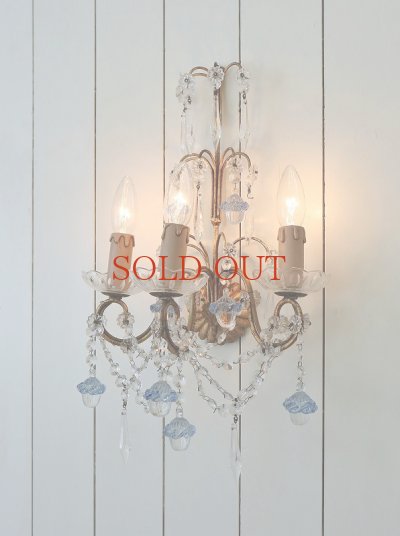 画像6: フランス ガラスパーツがレアで かわいいウォールランプ