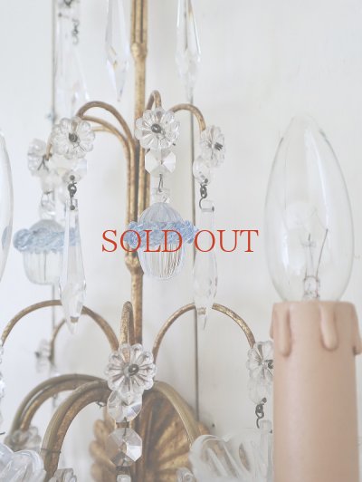 画像8: フランス ガラスパーツがレアで かわいいウォールランプ