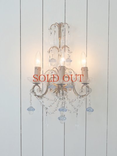 画像5: フランス ガラスパーツがレアで かわいいウォールランプ