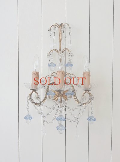 画像2: フランス ガラスパーツがレアで かわいいウォールランプ