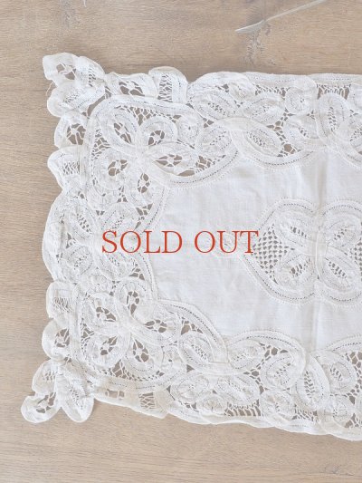 画像2: フランス 刺繍とレースモチーフが 素敵なテーブルクロス