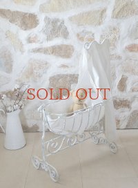 フランス 天蓋が素敵な アイアンドールベッド   20%OFF 