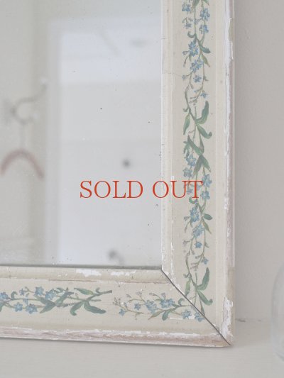 画像6: フランス 勿忘草がかわいい 木製ミラー