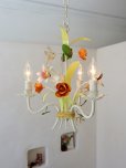 画像14: フランス 2種類のお花がかわいい アイアンシャンデリア  10%OFF 