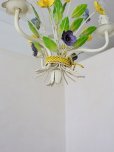 画像12: フランス ２色のお花がかわいい アイアンシャンデリア
