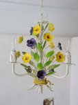 画像6: フランス ２色のお花がかわいい アイアンシャンデリア