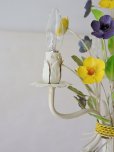 画像9: フランス ２色のお花がかわいい アイアンシャンデリア