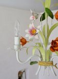 画像8: フランス 2種類のお花がかわいい アイアンシャンデリア  10%OFF 