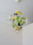 画像5: フランス ２色のお花がかわいい アイアンシャンデリア