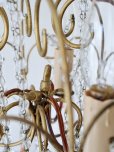画像14: フランス サーモンピンクドロップが 素敵な3灯シャンデリア