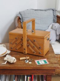 フランス 開き方がかわいい ソーイングボックス