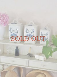 フランス デザインがかわいい陶器製 キャニスター3個セット  10%OFF 