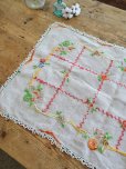 画像10: フランス お花の刺繍が素朴で かわいいテーブルクロス  20%OFF 
