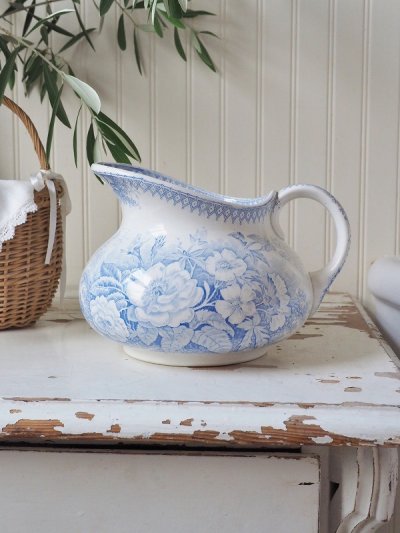 画像2: フランス 1900年前後のお花柄が素敵な サルグミンヌ U&Cピッチャー