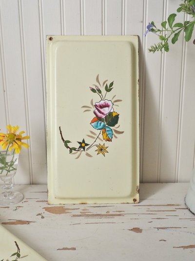 画像2: フランス 手描きのお花がかわいい ホーロー製ボード