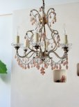 画像5: フランス オパリンドロップがかわいい 6灯シャンデリア