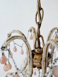 画像9: フランス オパリンドロップがかわいい 6灯シャンデリア