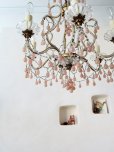 画像14: フランス オパリンドロップがかわいい 6灯シャンデリア