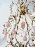 画像12: フランス オパリンドロップがかわいい 6灯シャンデリア