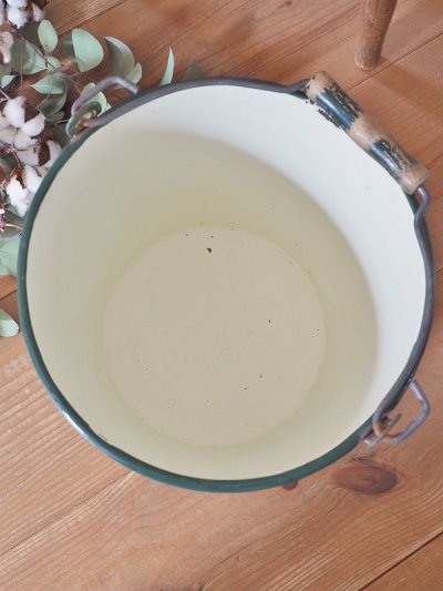 画像12: フランス ジャガイモを入れる ホーロー製バケツ   10%OFF 