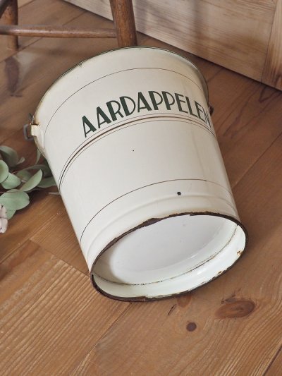 画像13: フランス ジャガイモを入れる ホーロー製バケツ   10%OFF 