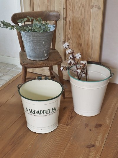 画像15: フランス ジャガイモを入れる ホーロー製バケツ   10%OFF 