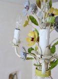 画像13: フランス 2色のお花がかわいい アイアンシャンデリア
