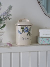 フランス お花がかわいい陶器製 キャニスター