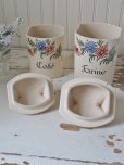画像16: フランス お花がかわいい陶器製 キャニスター2個セット