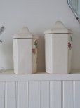 画像10: フランス お花がかわいい陶器製 キャニスター2個セット