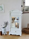 フランス　かわいい　アンティーク　ミラー付ウォールキャビネット