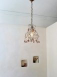 画像4: フランス すみれ色のドロップがかわいい 1灯シャンデリア