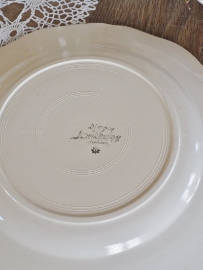 画像10: フランス サルグミンヌ製 花リムプレート