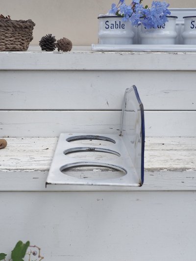 画像18: フランス 格子柄がかわいいホーロー製 サボンラック