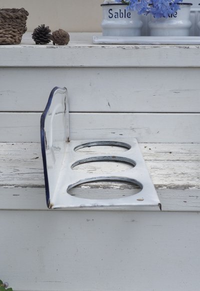 画像14: フランス 格子柄がかわいいホーロー製 サボンラック