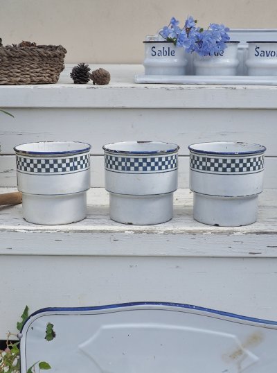 画像6: フランス 格子柄がかわいいホーロー製 サボンラック