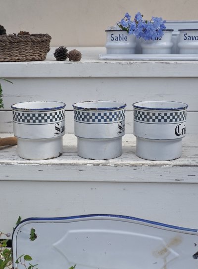 画像5: フランス 格子柄がかわいいホーロー製 サボンラック