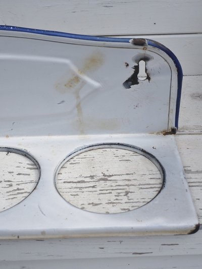 画像13: フランス 格子柄がかわいいホーロー製 サボンラック