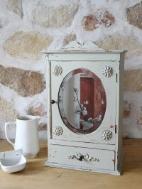 フランス デザインがかわいい ウォールミラーキャビネット