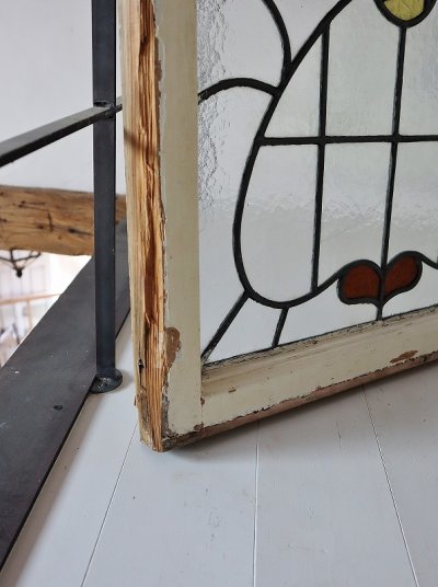 画像8: イギリス お花模様がかわいい ステンドグラス