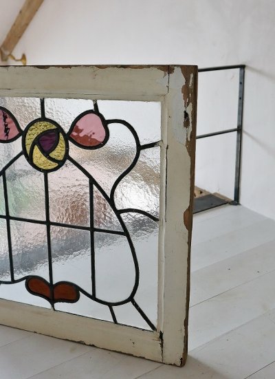 画像12: イギリス お花模様がかわいい ステンドグラス