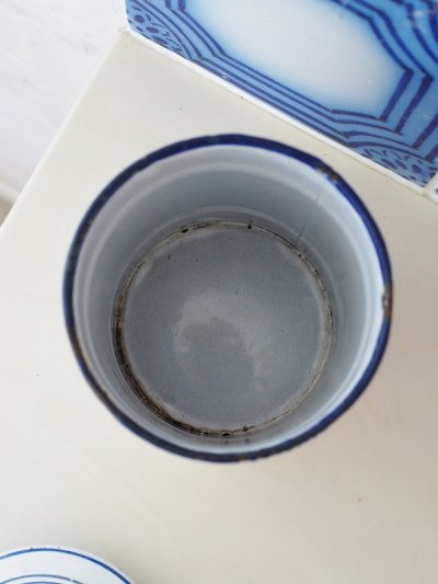 画像9: フランス サキソニー柄ホーロー製 キャニスター