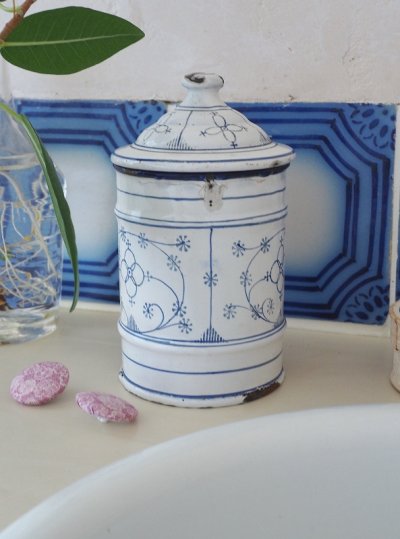 画像5: フランス サキソニー柄ホーロー製 キャニスター