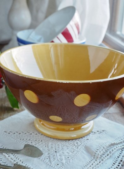 画像3: フランス サルグミンヌ製 大きなドット柄 カフェオレボウル