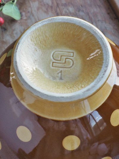 画像12: フランス サルグミンヌ製 大きなドット柄 カフェオレボウル
