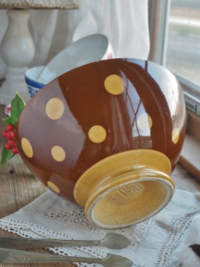 画像9: フランス サルグミンヌ製 大きなドット柄 カフェオレボウル