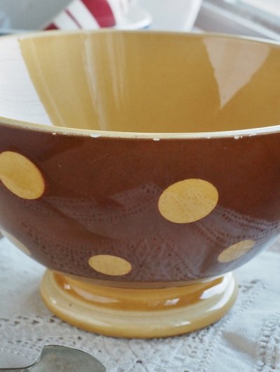 画像5: フランス サルグミンヌ製 大きなドット柄 カフェオレボウル