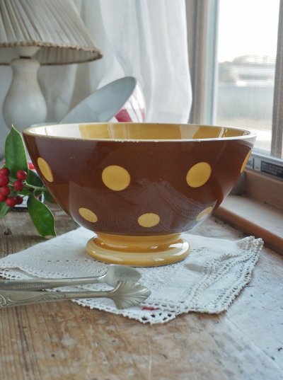 画像6: フランス サルグミンヌ製 大きなドット柄 カフェオレボウル