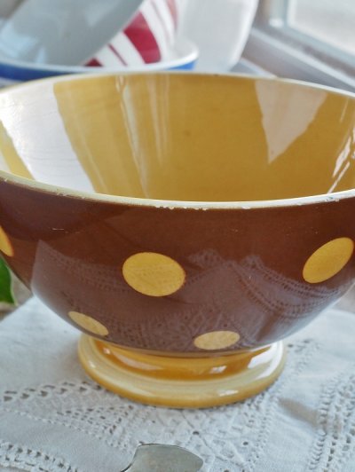 画像7: フランス サルグミンヌ製 大きなドット柄 カフェオレボウル