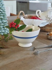 フランス ブルーラインがかわいい カフェオレボウル